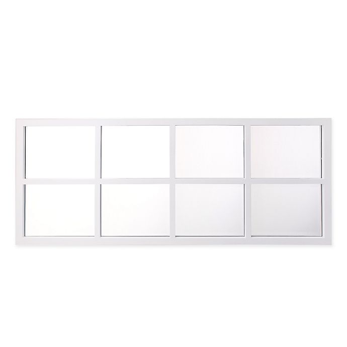 Kate and Laurel Stryker 42-Inch Rectangular Window Pane Wall Mirror in White