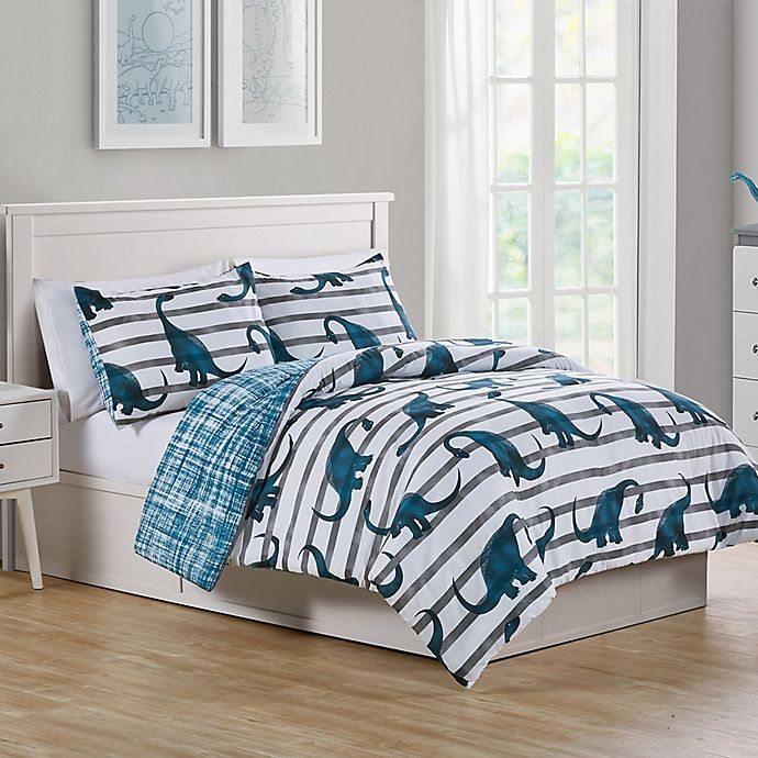 VCNY Home Dino's Path Reversible Comforter Set in Blue