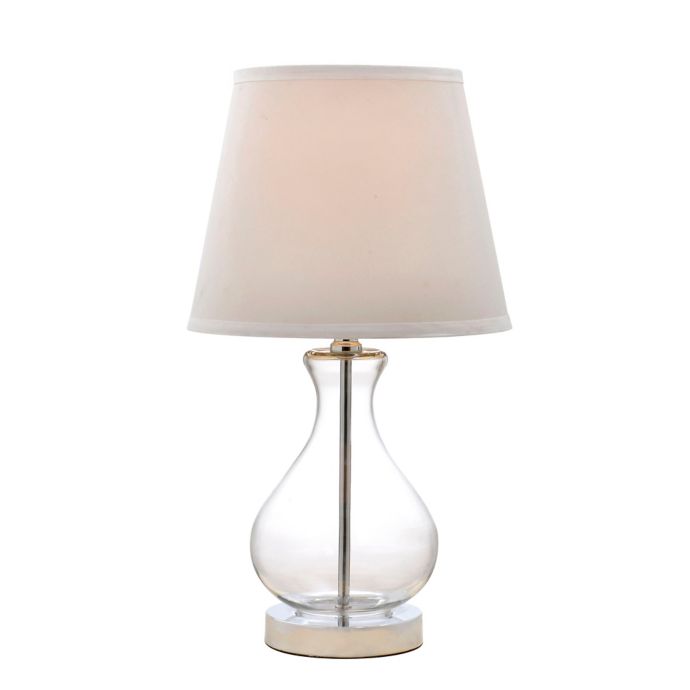 Catalina Teardrop Glass Table Lamp with White Shade Bed Bath & Beyond