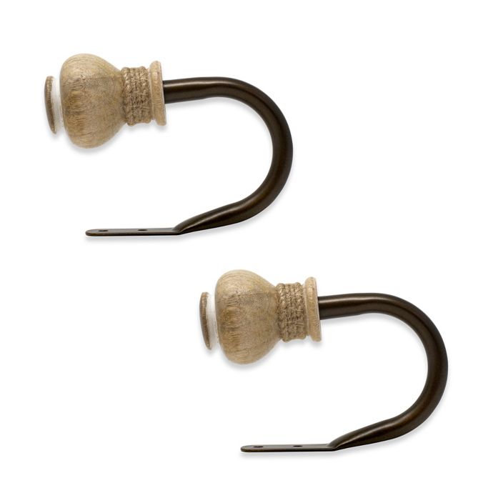 The Farmhouse Collection Bali Window Curtain Holdbacks in Ivory (Set of 2) Bed Bath & Beyond