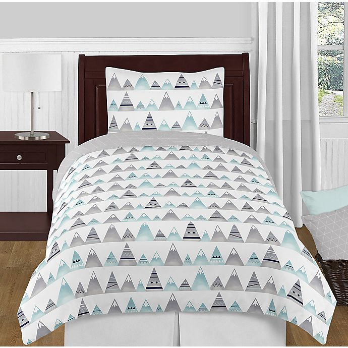 Sweet Jojo Designs Mountains Bedding Collection in Grey/Aqua
