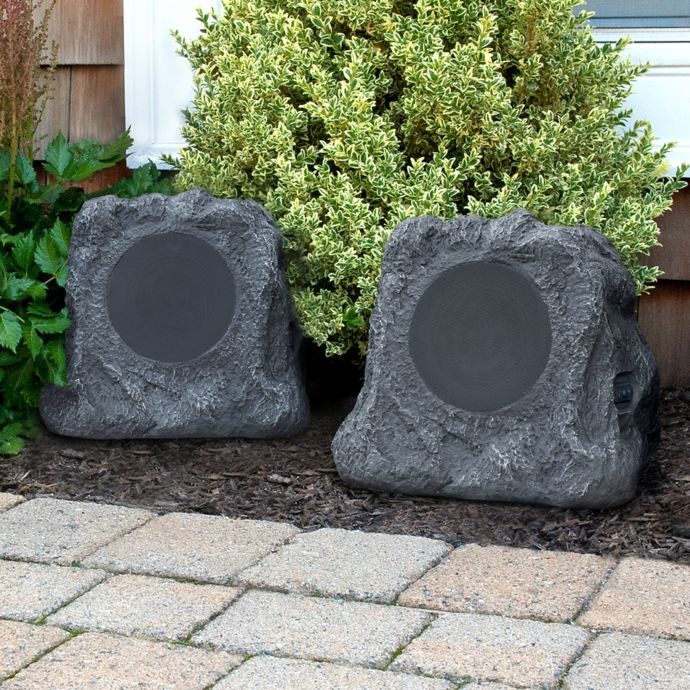 Innovative Technology™ Solar Charging Bluetooth® Outdoor Rock Speakers (Set of 2)