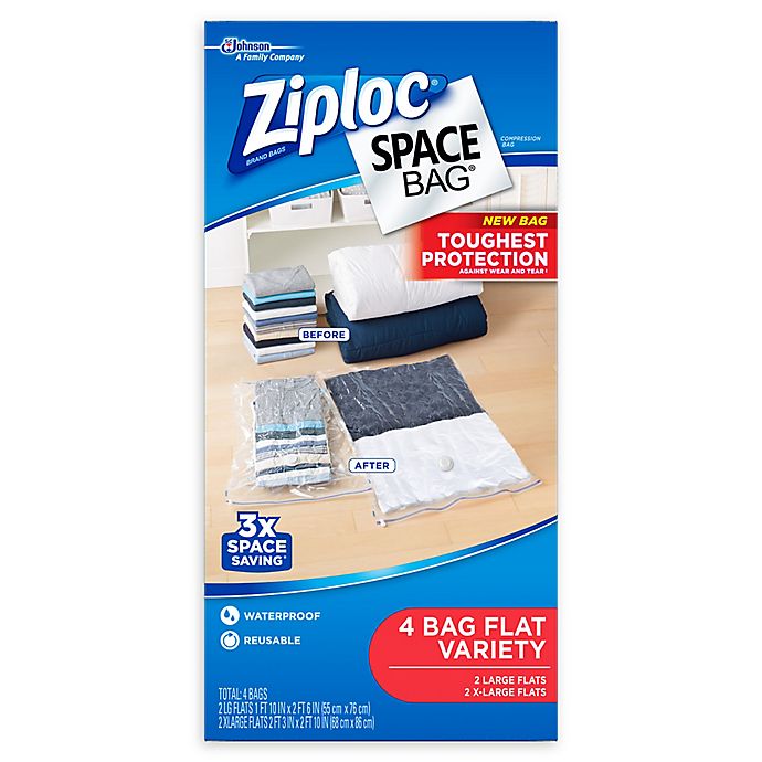 Ziploc® Space Bag® 4-Count Flat Large and Extra Large Variety Pack in Clear