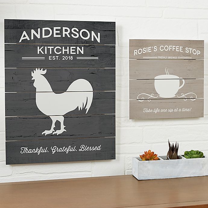 Farmhouse Kitchen 20-Inch x 16-Inch Wood Slat Sign