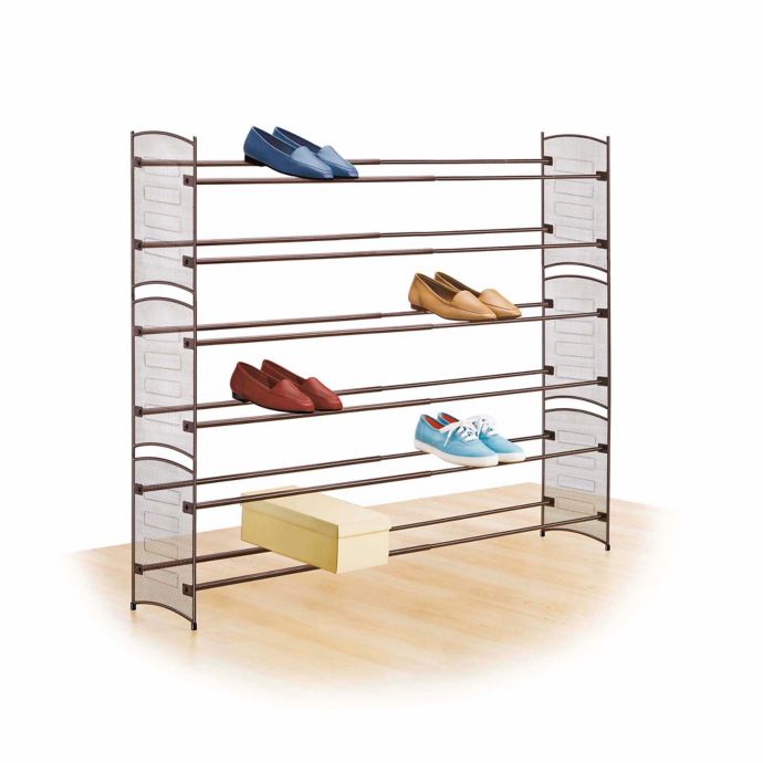 Lynk Expandable Mesh Shoe Rack In Bronze Bed Bath Beyond