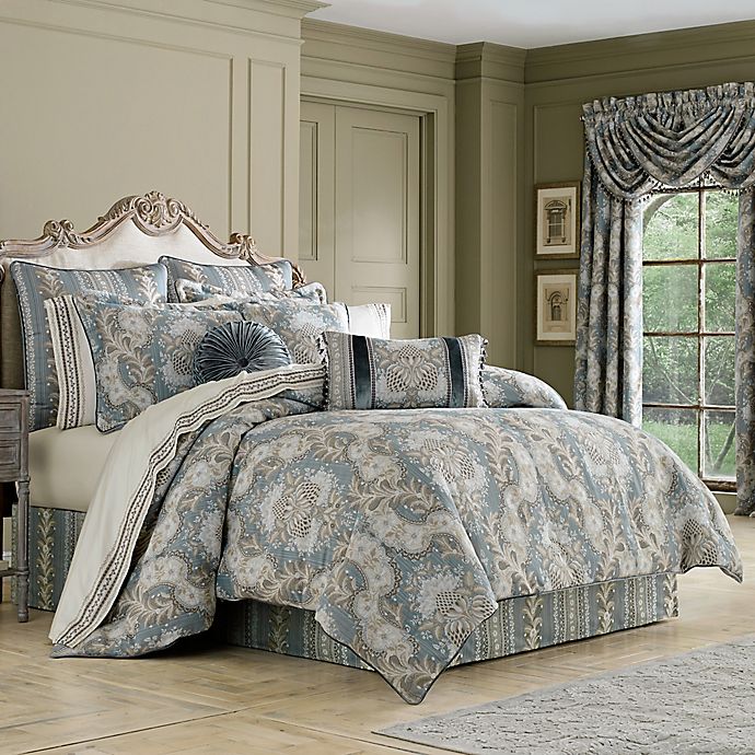 J. Queen New York Crystal Palace Jacquard Queen Comforter Set in French Blue