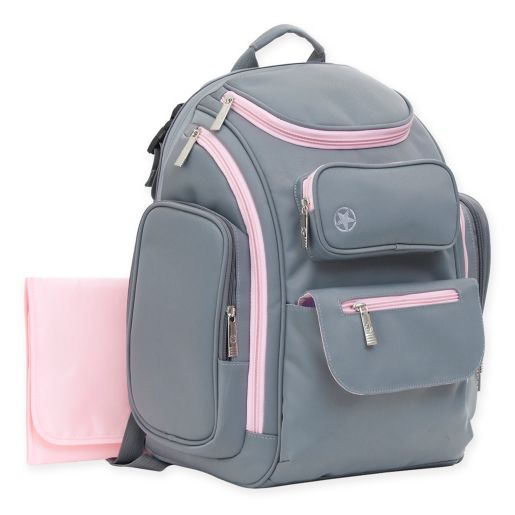 J Is For Jeep Places Spaces Backpack Diaper Bag In Pink Grey Bed Bath Beyond