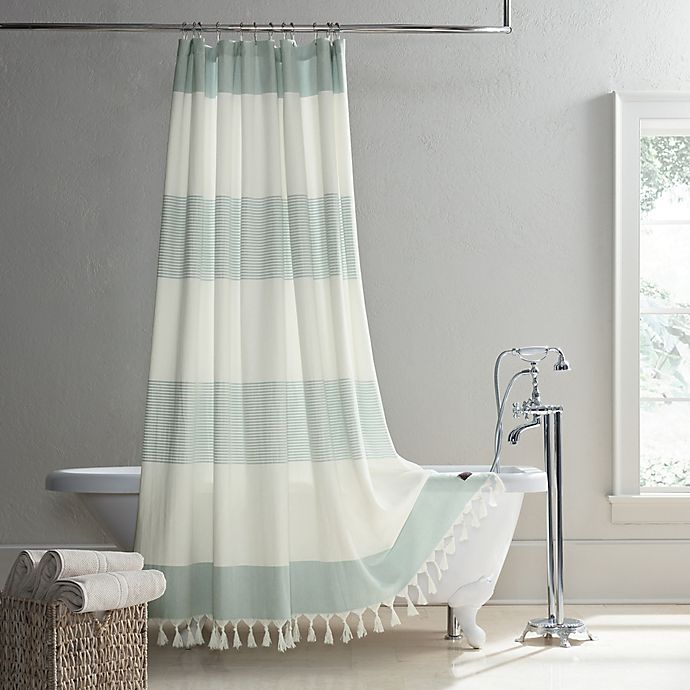 UGG® Napa Yarn-Dyed Stripe Shower Curtain in Agave
