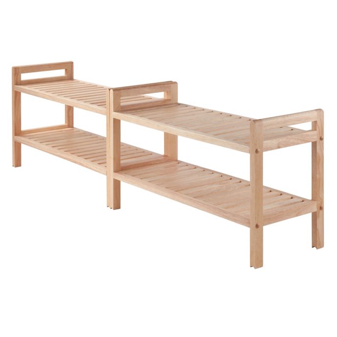 Winsome Mercury 2 Piece Stackable Shoe Rack In Natural Bed Bath Beyond