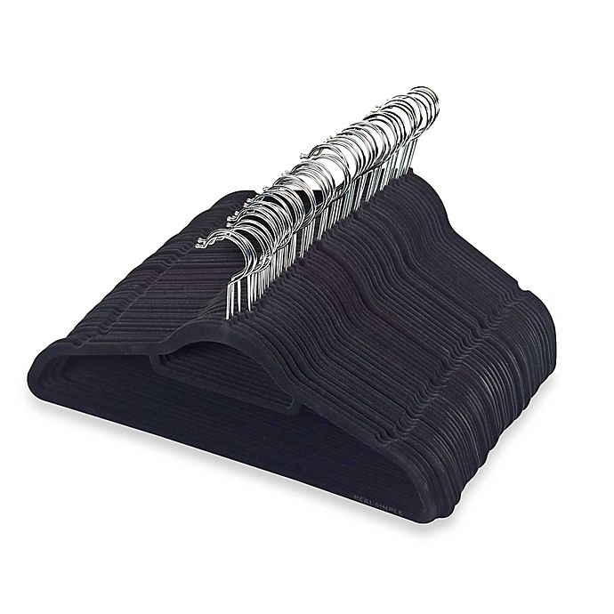 ORG™ Slimline Velvet Suit Hangers in Black (Set of 50)