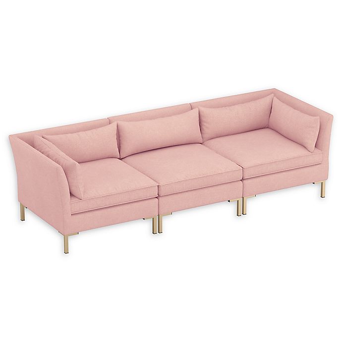 Skyline Furniture Doyer 3-Piece Linen Sectional Sofa