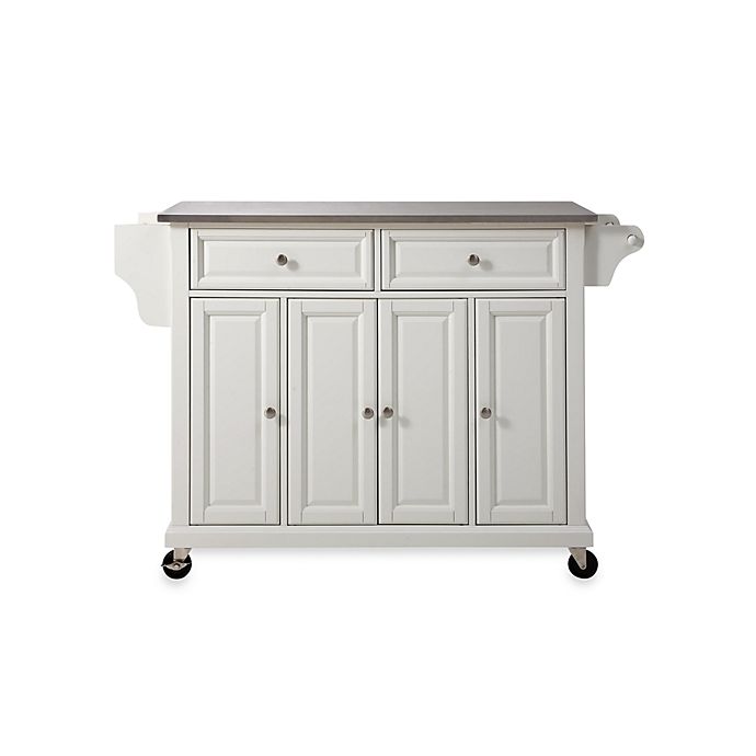 Crosley Rolling Kitchen Cart Island, Stainless Steel Movable Kitchen Island