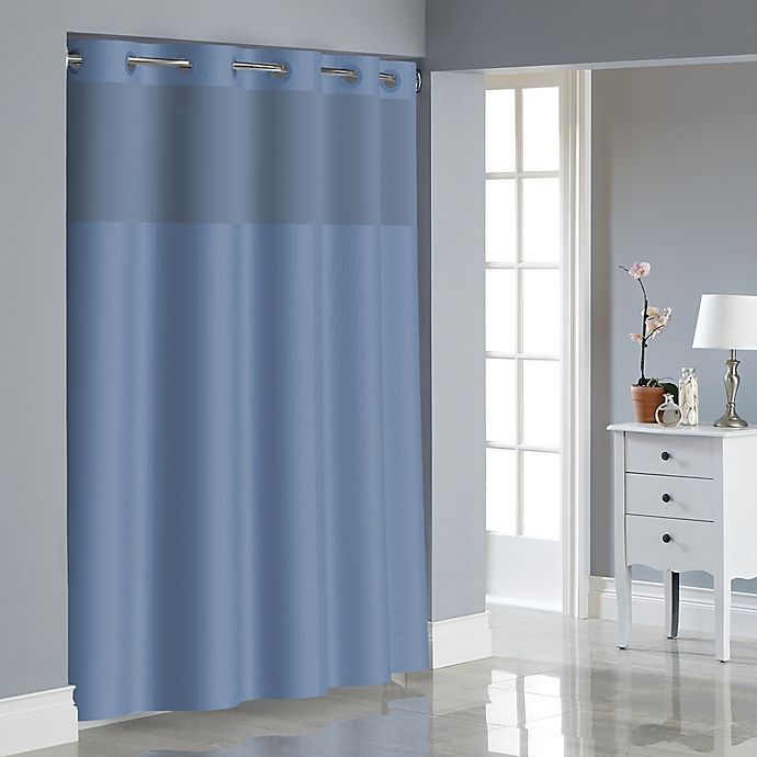 Hookless® Dobby Texture Shower Curtain in Midnight Blue