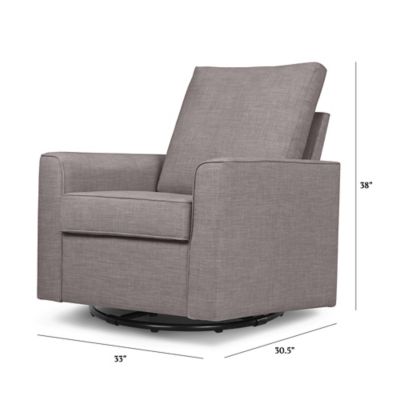 million dollar baby alden swivel glider in steel grey tweed