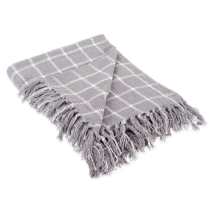 Checkered Throw Blanket in Grey