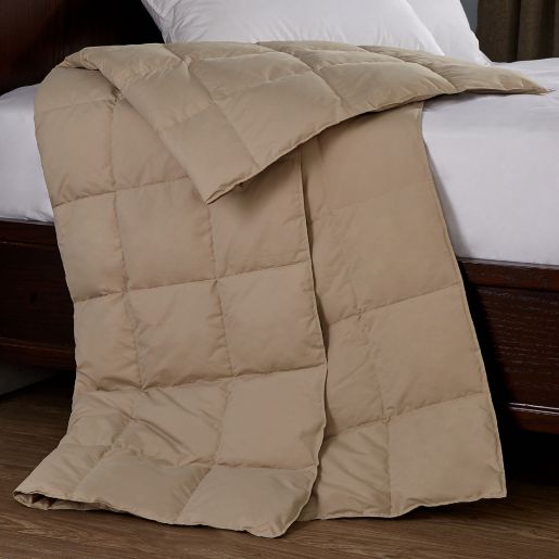 Puredown Packable Down Throw Blanket in Khaki