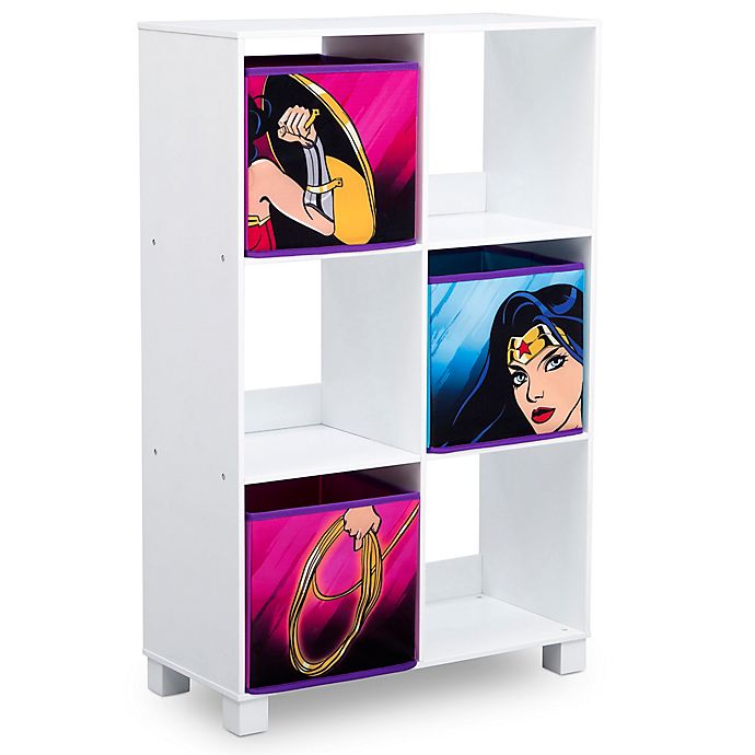DC Comics Wonder Woman 6-Cubby Deluxe Storage Unit in Pink