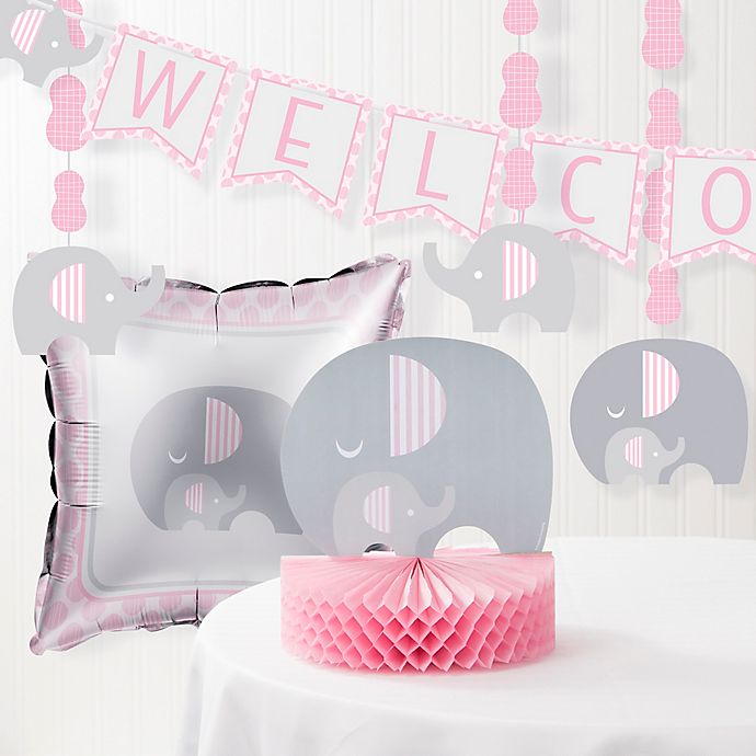 Creative Converting™ 6-Piece Little Peanut Girl Elephant Baby Shower Decorating Kit