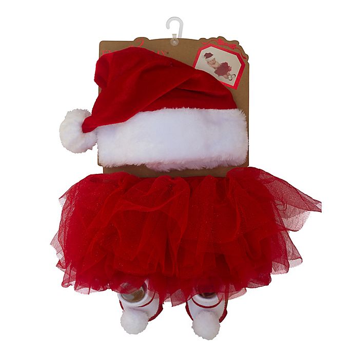 Elly & Emmy 3-Piece Holiday Tutu, Headband, and Bootie Set in Red