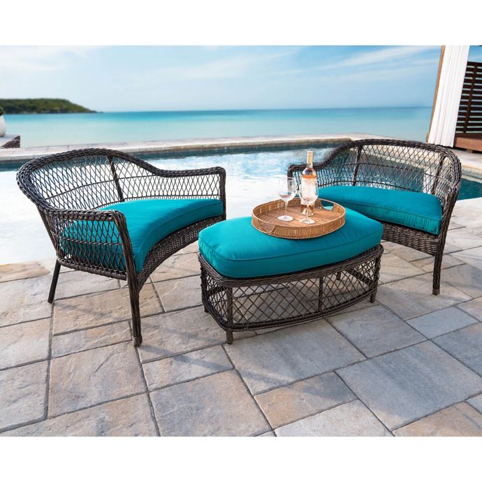 Leisure Made Madison 3Piece Outdoor Patio Set in Peacock Bed Bath