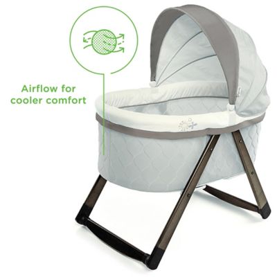 wooden swinging bassinet