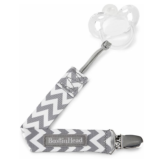 Personalized Name Grey Chevron Baby Pacifier 