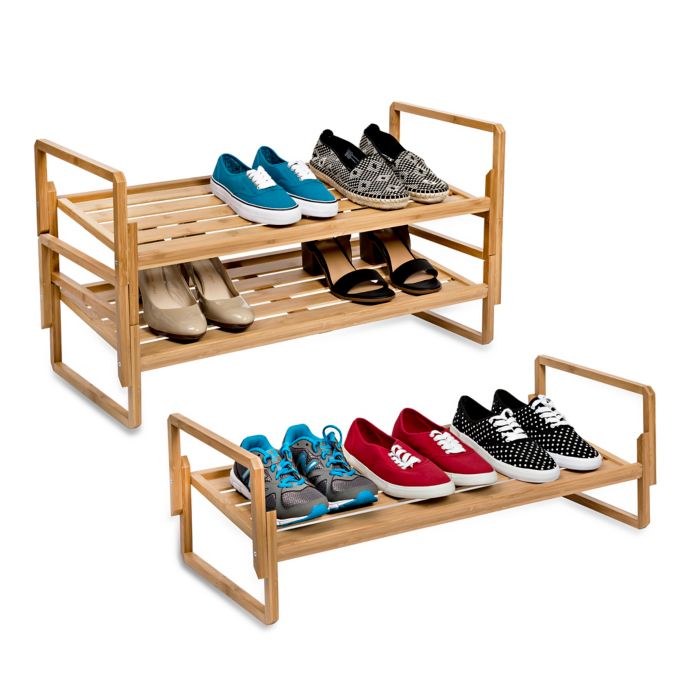 Honey Can Do 3 Piece 3 Tier Stacking Bamboo Shoe Rack Bed Bath Beyond