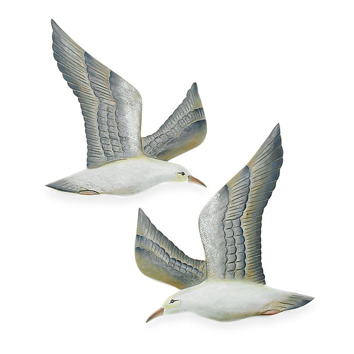 Hand Carved Flying Seagulls