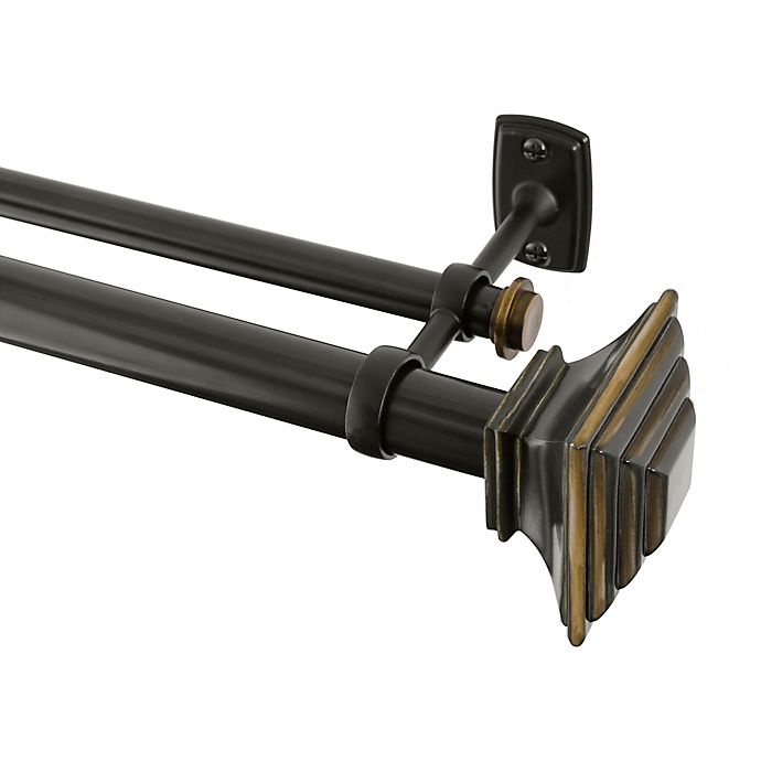 Kenney® Mission Adjustable Double Curtain Rod in Oil Rubbed Bronze