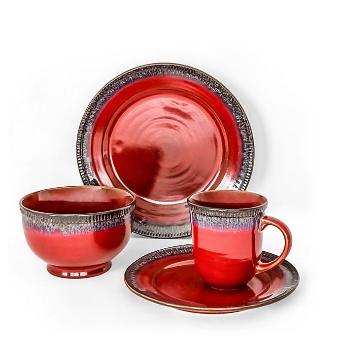 Over and Back® Native 16-Piece Dinnerware Set in Red