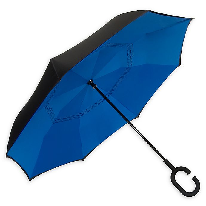 ShedRain® UnbelievaBrella™ Reverse Stick Umbrella in Blue