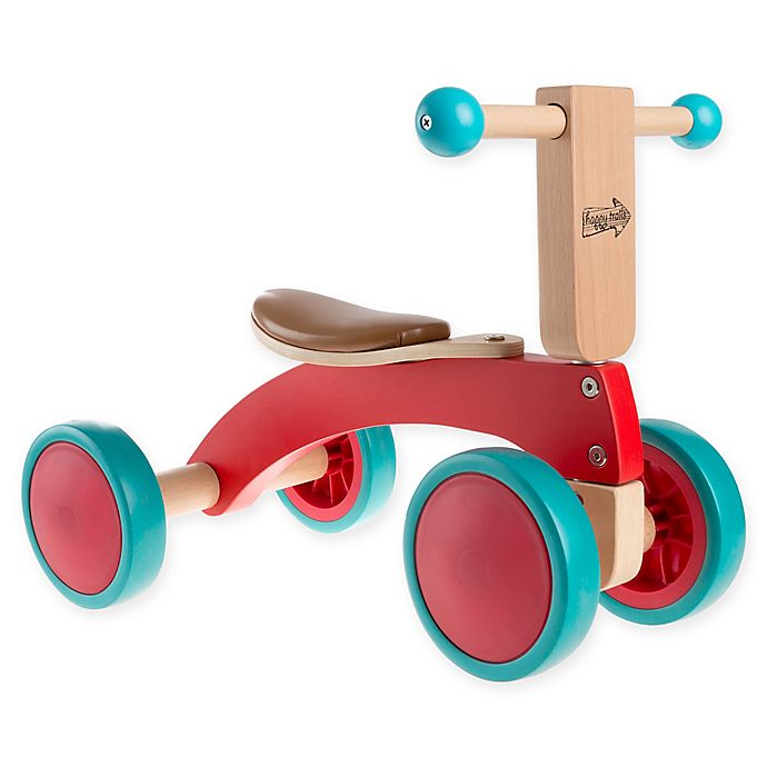 Happy Trails Walk and Ride Wooden Ride-On Trike in Red
