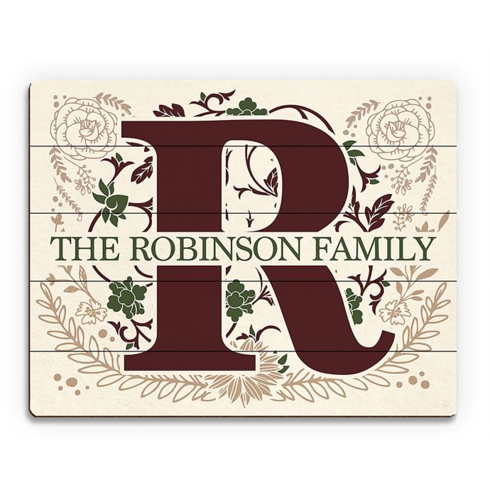 Astra Art Floral Initial Wood Wall Art Bed Bath & Beyond