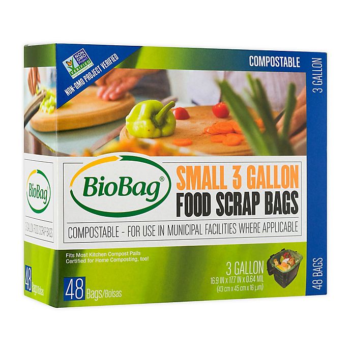 BioBag® 48-Count 3-Gallon Compostable Bags for Food Scrap Disposal