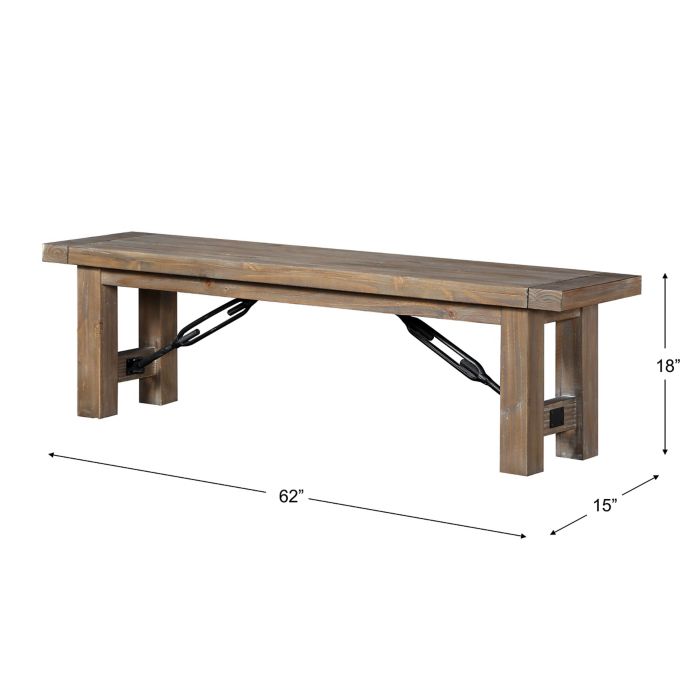 Modus Autumn Solid Wood Dining Bench In Flint Oak Bed Bath Beyond