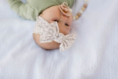 baby bling leopard bow