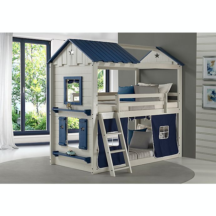 Star Gaze Twin Over Twin Bunk Bed in Grey
