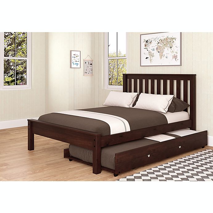 Contempo Full Platform Bed with Trundle in Cappuccino