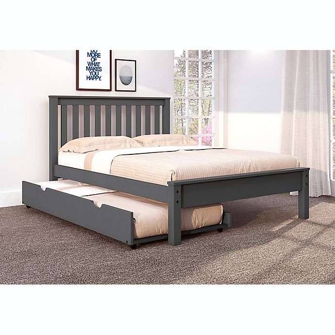 Contempo Full Platform Bed with Trundle in Dark Grey