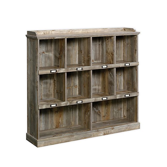Sauder Granite Trace Cubby 10 Shelf, Sauder White Plank Bookcase