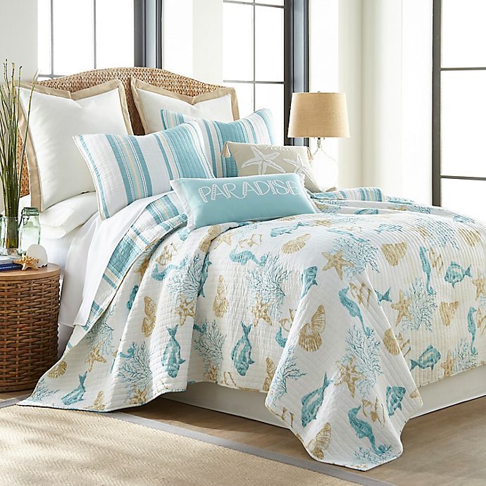 Levtex Home San Sebastian 3-Piece Reversible Quilt Set in Teal/Taupe