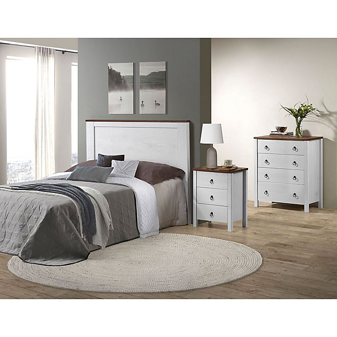 Reia Bedroom Furniture Collection in White/Rustic Oak