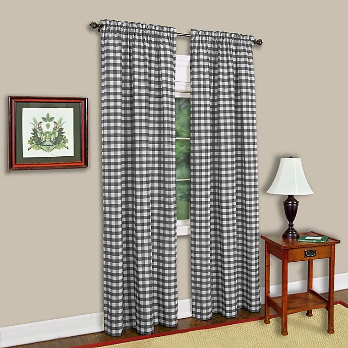 MyHome Buffalo Check Rod Pocket Light Filtering Window Curtain Panel (Single)