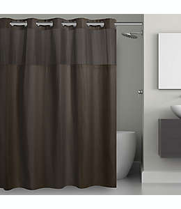 Cortina de baño de poliéster Hookless® con diseño tipo rejilla, 1.8 x 1.87 m color gris oscuro