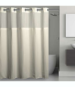 Cortina de baño de poliéster Hookless® con diseño tipo rejilla, 1.8 x 1.87 m color crema