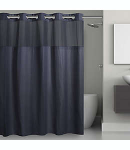Cortina de baño de poliéster Hookless® con diseño tipo rejilla, 1.8 x 1.87 m color azul marino