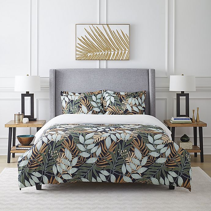 Pointehaven Tropical Nights 2-Piece Twin/Twin XL Duvet Cover Set in Black