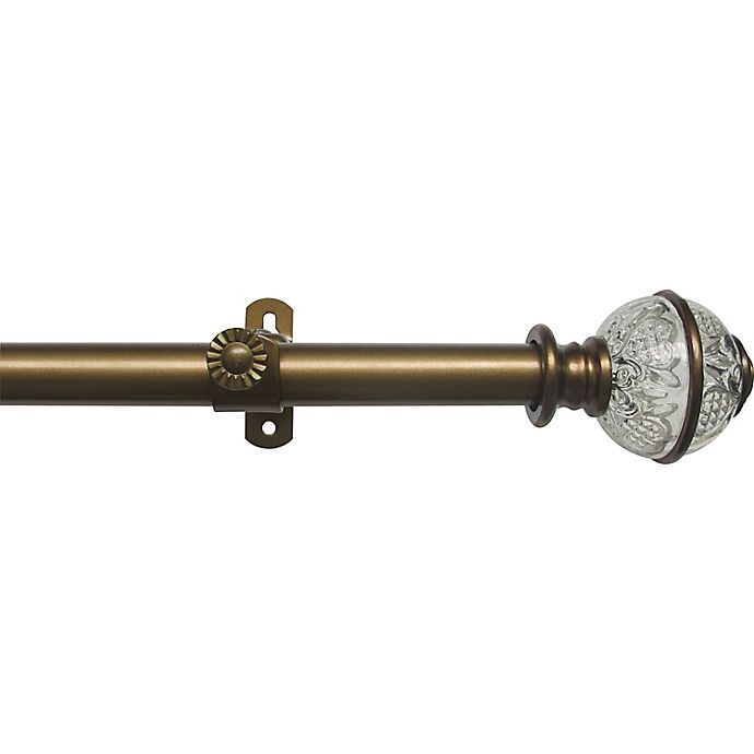 MyHome Camino Lancaster 28 to 48-Inch Adjustable Single Curtain Rod Set in Antique Gold