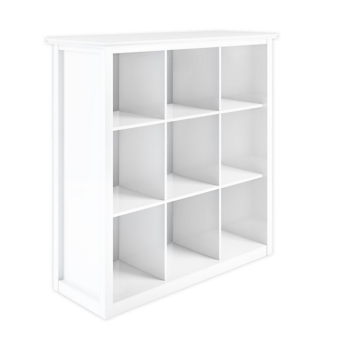 Simpli Home Artisan Solid Wood 9 Cube Bookcase and Storage Unit in White
