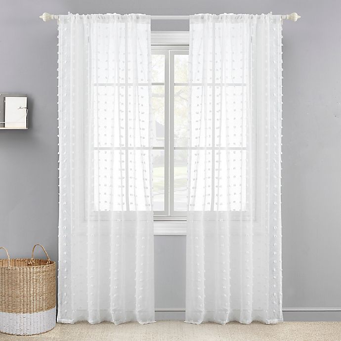 Levtex Baby® Tufted Overlay 84-Inch Window Curtain Panel in White